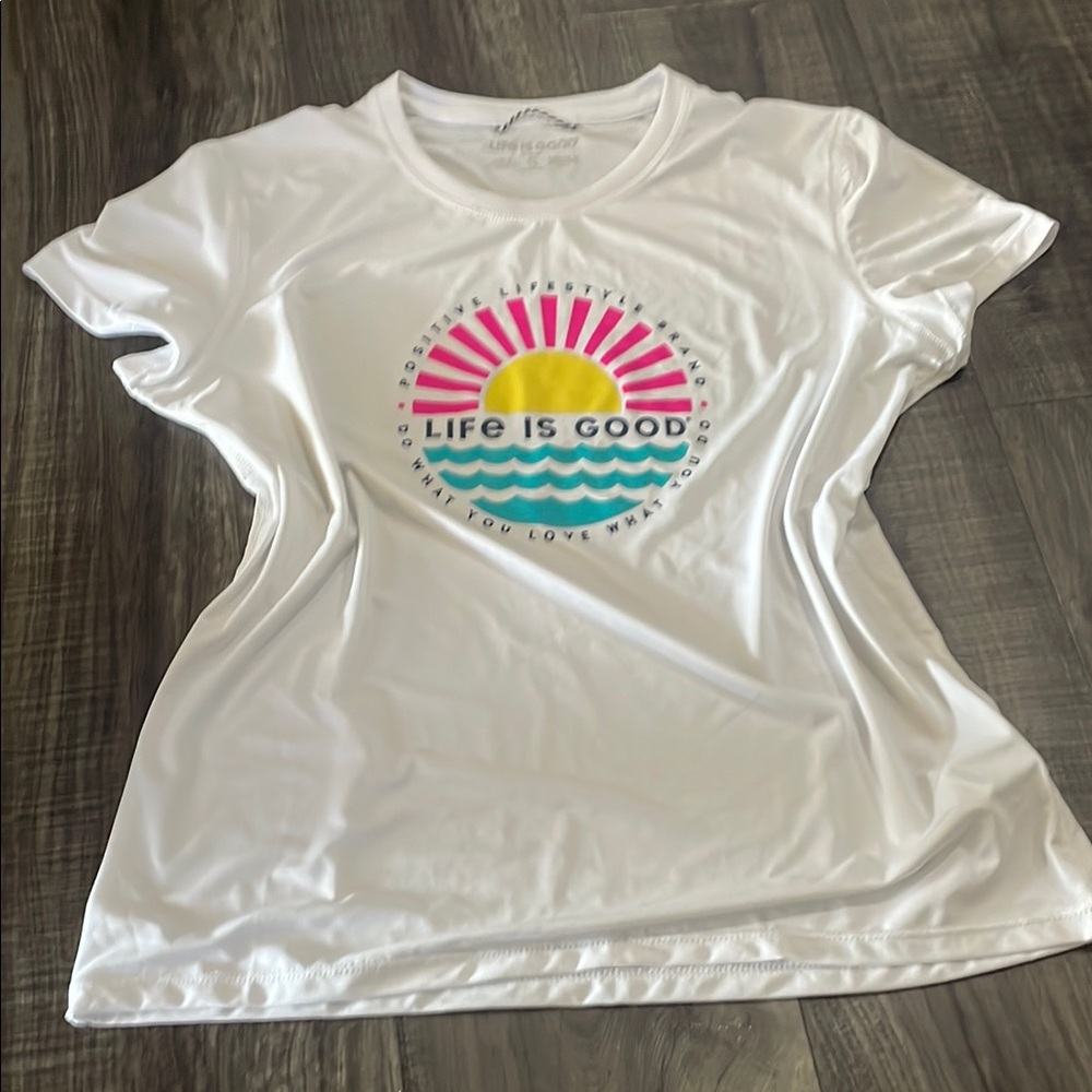 Life is Good Women's White Graphic Tee